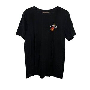 New Era Men's Medium Miami Heat Adebayo Black Graphic Tshirt Tee 13